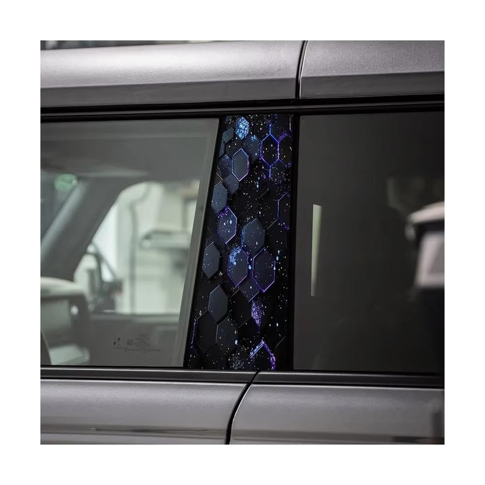 Bertdcx One Color Car Center Pillar Window Film Honeycomb Starburst Glossy Protective Polyethylene Film Auto Parts