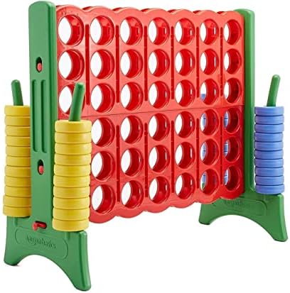 Amazon Basics Giant 4-In-A-Row, 4-To-Score Premium Plastic Game Set