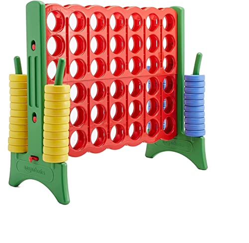Amazon Basics Giant 4-In-A-Row, 4-To-Score Premium Plastic Game Set