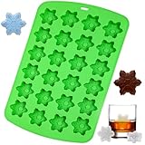 Webake Snowflake Ice Cube Mold Silicone 24-Cavity Christmas Ice Cube Tray, Snowflake Molds for Chocolate, Soap, Candy, Ice Cube for Whiskey, Spirits, Liquor, Cocktails, Soda & More
