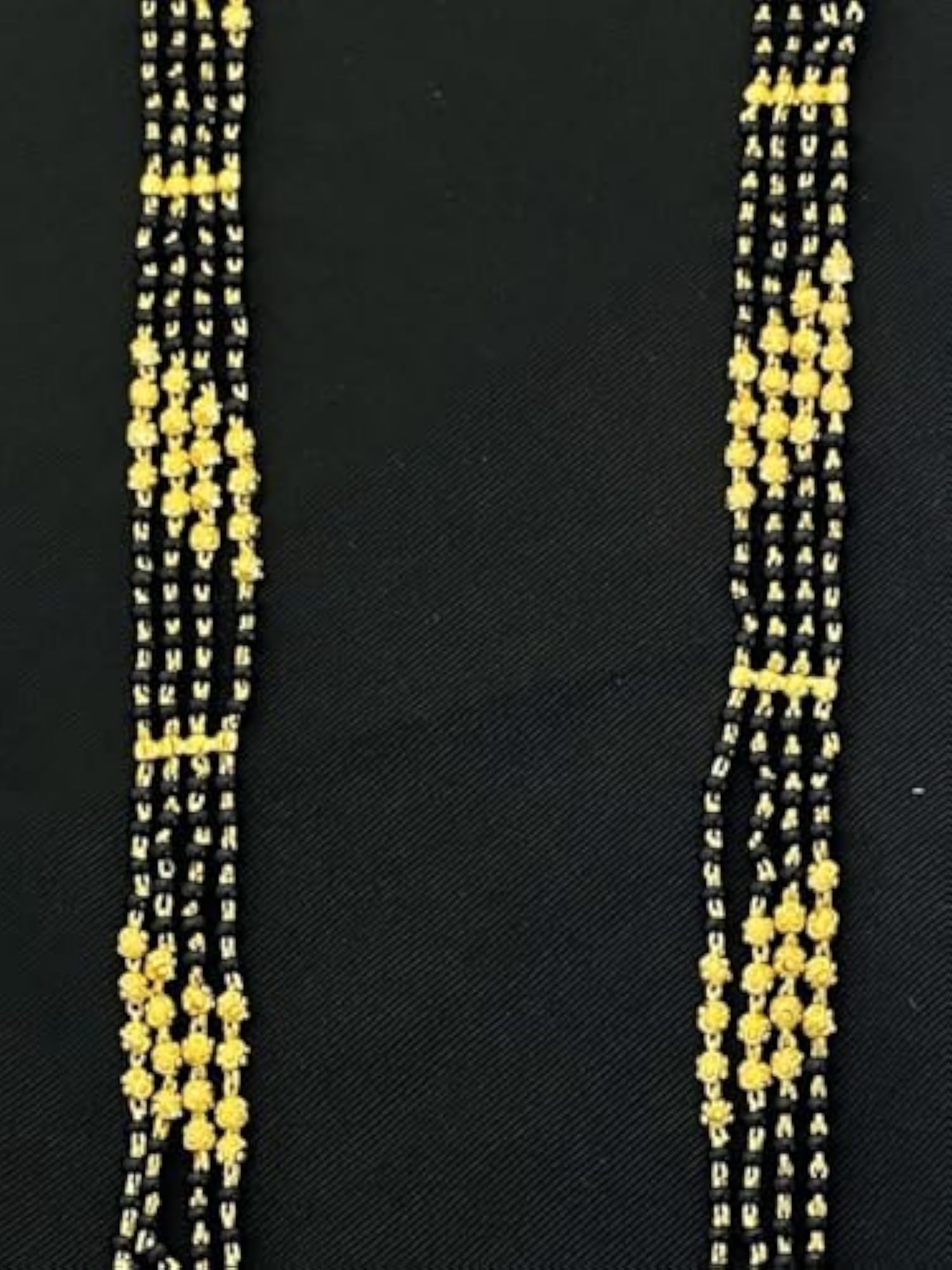 Women's Long South Indian Style Traditional Black Beads Mangalsutra Mala
