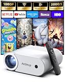 Mini Projector With WiFi and Bluetooth, 400 ANSI Portable Mini Projectors for iPhone, Native 1080P 4K Support Home Theater for Outdoor, 200” Display for Smartphone/HDMI/USB/TV Stick