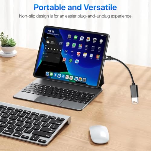 Image of DR VAKU Type C to USB A 3.0 OTG Cable Adapter Connector Fast Charging Data Transfer Cord Speed Upto 4.8 GBPS Nylon Braided for iPhone 17 /15 /16 Laptops, Smartphone & Other Type C Devices- Black