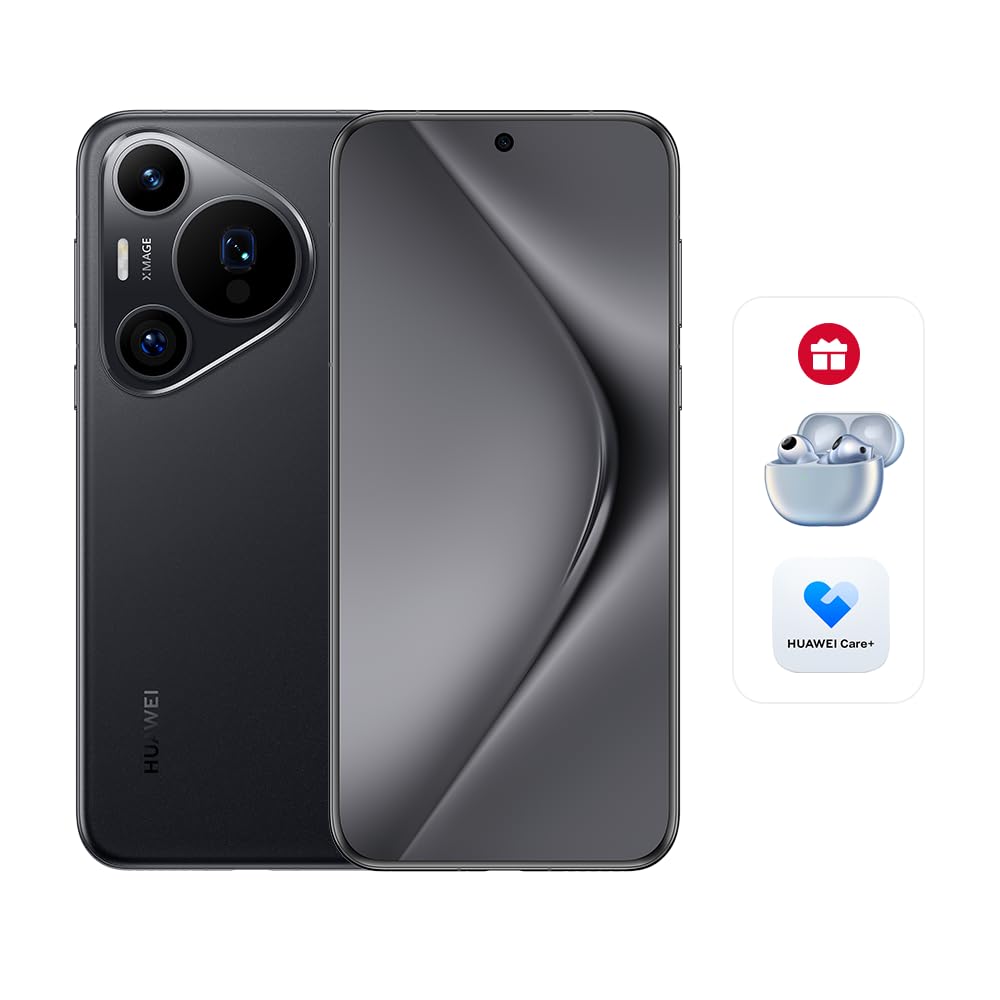 HUAWEIPura 70 Pro Smartphone, 6.8" HD OLED display, Ultra Speed Snapshot, 100W SuperCharge, Ultra Lighting Macro Telephoto Camera, 12GB+512GB, Black + 'HUAWEI Freebuds PRO3'