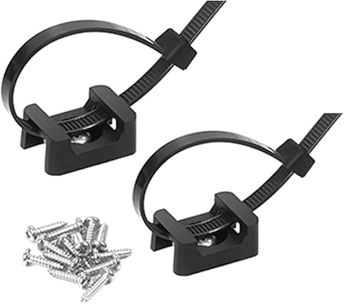 75 Pcs Cable Zip Tie Base Saddle Type Mounts with 6 Inch & 0.19 Inch Cable Ties and Stainless steel Screw, Anchor Wire Cable Clips Organizer Holders Clamps fasteners (Black)