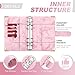 Onlyesh Budget Binder, Cash Envelopes for Budgeting, Money Organizer for Cash, 28Pcs Budget Binder with Cash Envelopes, Marble 6-Ring Money Saving Binder(Pink)