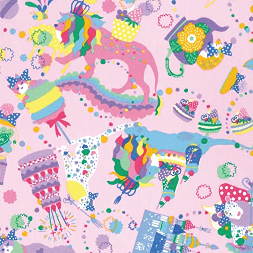 KIYOHARA Kayo Horaguchi オックス sugar high 生地 綿 100% 110cm巾×1mカット Col.P ピンク HKF-67C