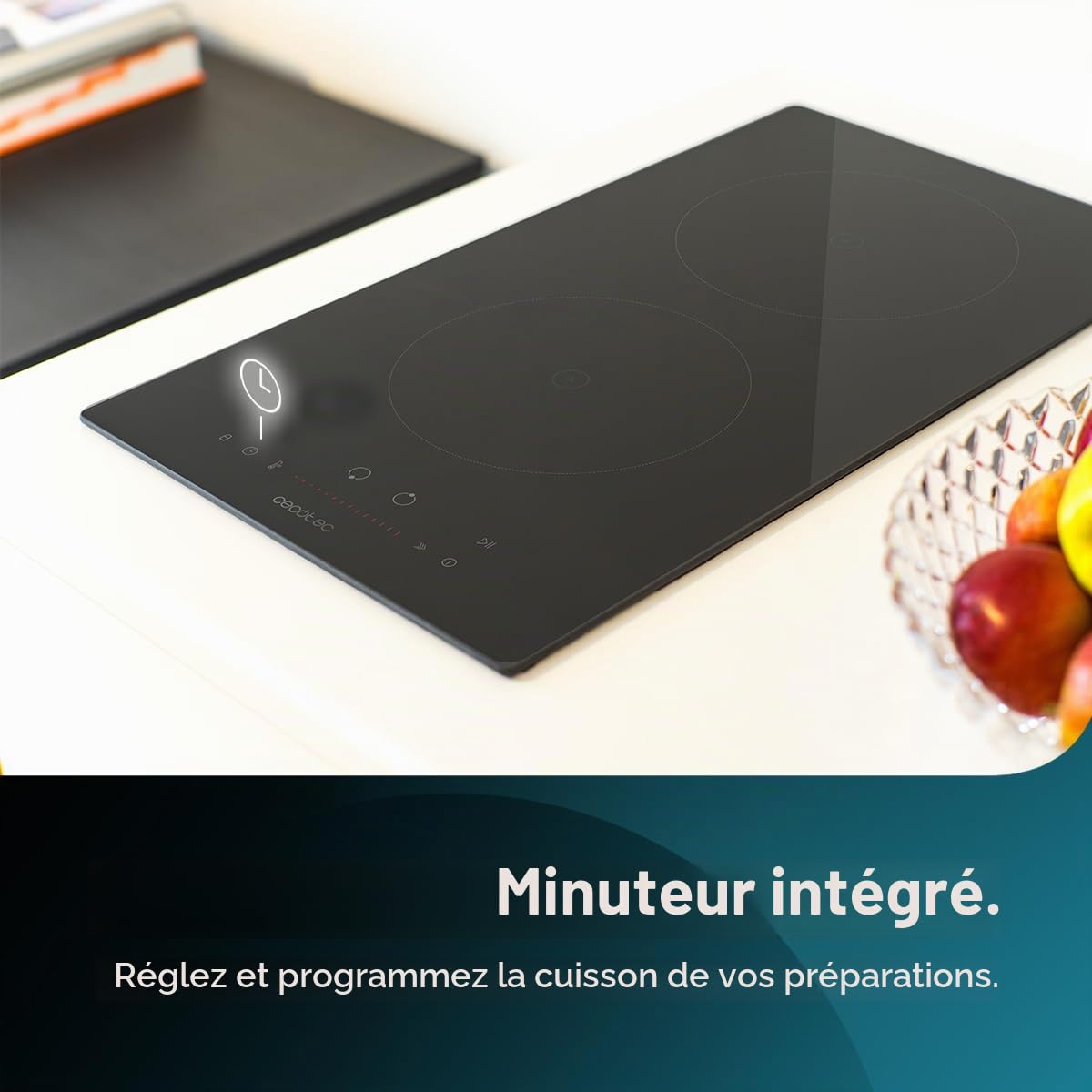 Cecotec Plaque à Induction 2 Feux Bolero Squad I 2100, 3500W | 9 Niveaux de Puissance, Puissance Maximale de 3500 W, Contrôle Tactile, Sécurité Enfants, Minuterie Intégrée, Foyer de 16 cm