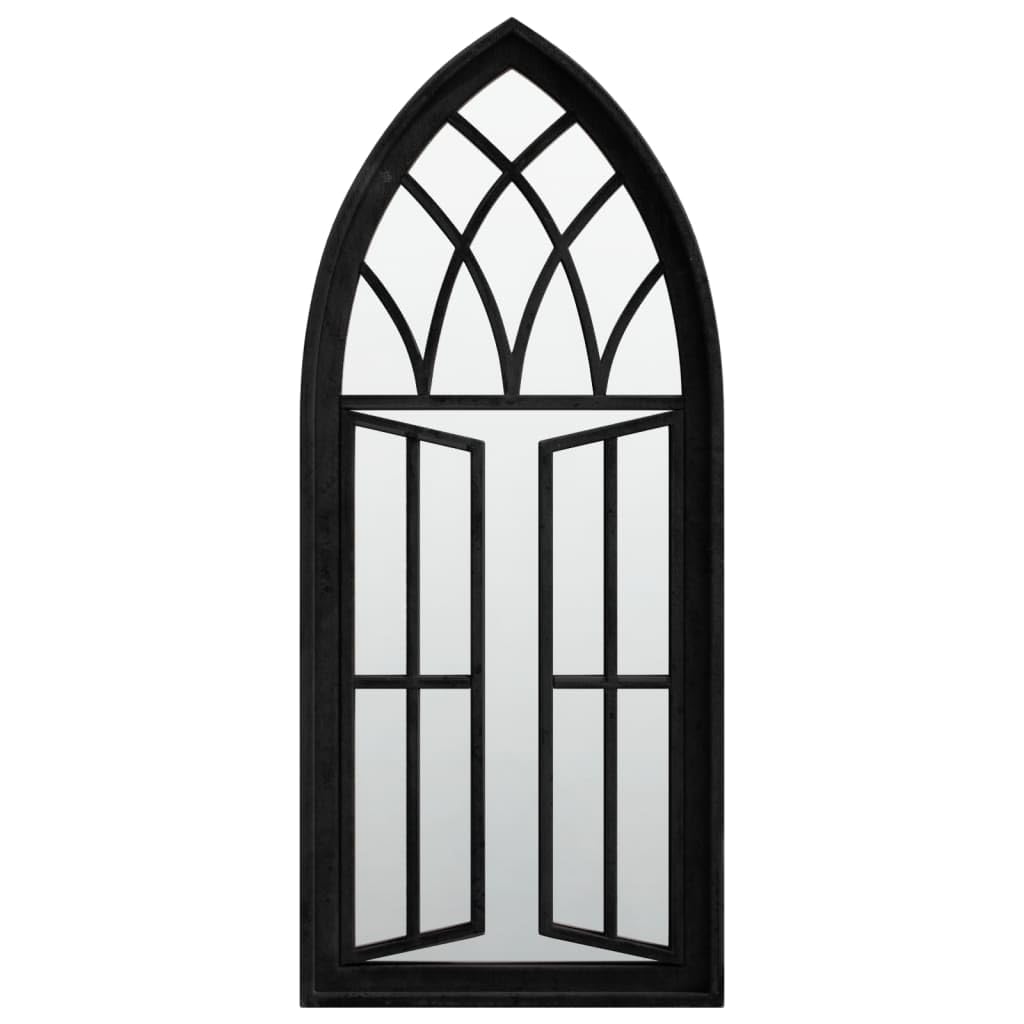 KGHFDVB Indoor Wall Mirror 70x30 cm, Black Iron Frame with Rust Effect for Antique Look, Easy to Mount with Pre-Drilled Hole