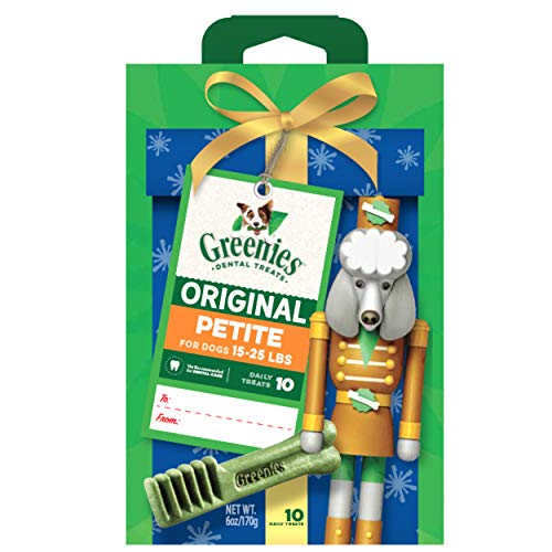 GREENIES Petite Original Natural Dental Dog Chew Holiday Dog Treats, 6 oz. Pack (10-Count)