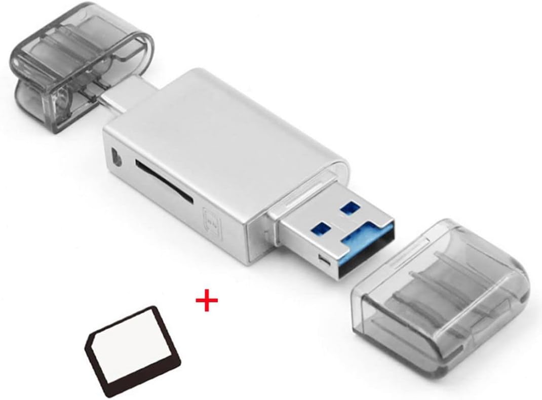 ChenYang Nano Memory Card & TF Micro SD Card to USB C & USB 2.0 Card Reader Adapter Plug & Play