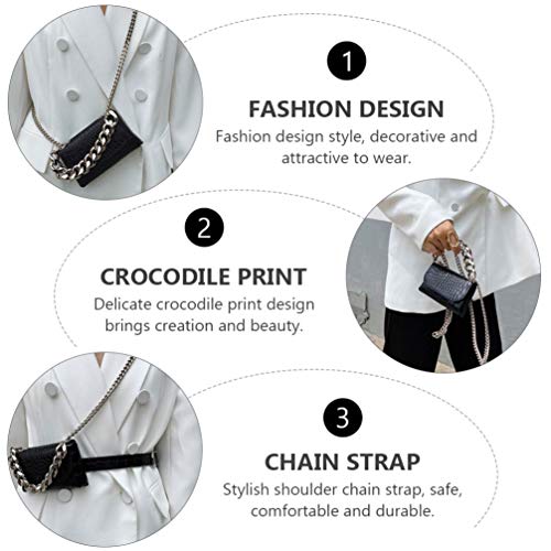 KESYOO Bolsa Feminina Pu Bolsa de Ombro Estampado Padrão de Crocodilo Com Cós Mini Zíper Bolsa de Ar