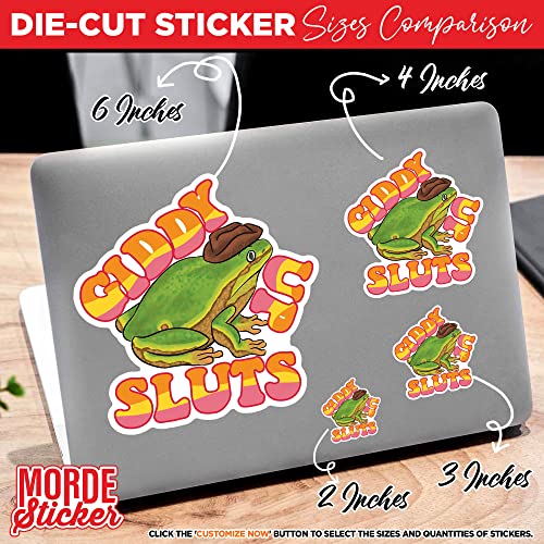 Giddy Up Sluts Sticker Funny Cowboy Frog Western Cowgirl Retro Colorful Die-Cut Waterproof Vinyl Sticker For Laptop Water Bottle Phone Case Cars Merchandise Decor Decal Stuff Gift Idea For Her Him Adults Kid #TOP3