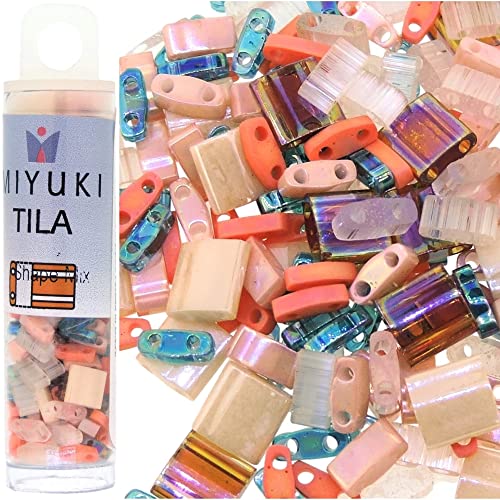 Miyuki Tila Beads 2-Hole Shape Mixes Island Hopper 7.2 Gram Tube