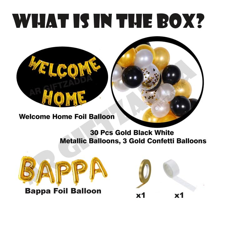 Image of AR GIFTZADDA inchWelcome Home Bappa inch Letter Alphabet Foil Balloon Kit for Ganesha Birthday Decoration, Ganpati, Ganesh Ji, Welcome Ganesha, Ganesh Chaturthi , Visarjan Celebration, Temple Decoration (Welcome Home Bappa Balloon Kit)