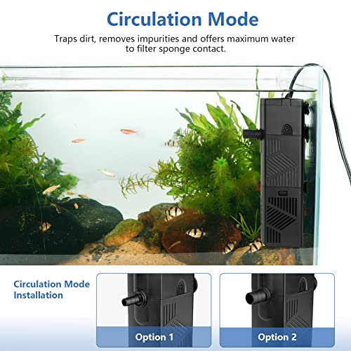 Filtre aquarium hygger eau trouble solution débit réglable submersible 600L/H - 7