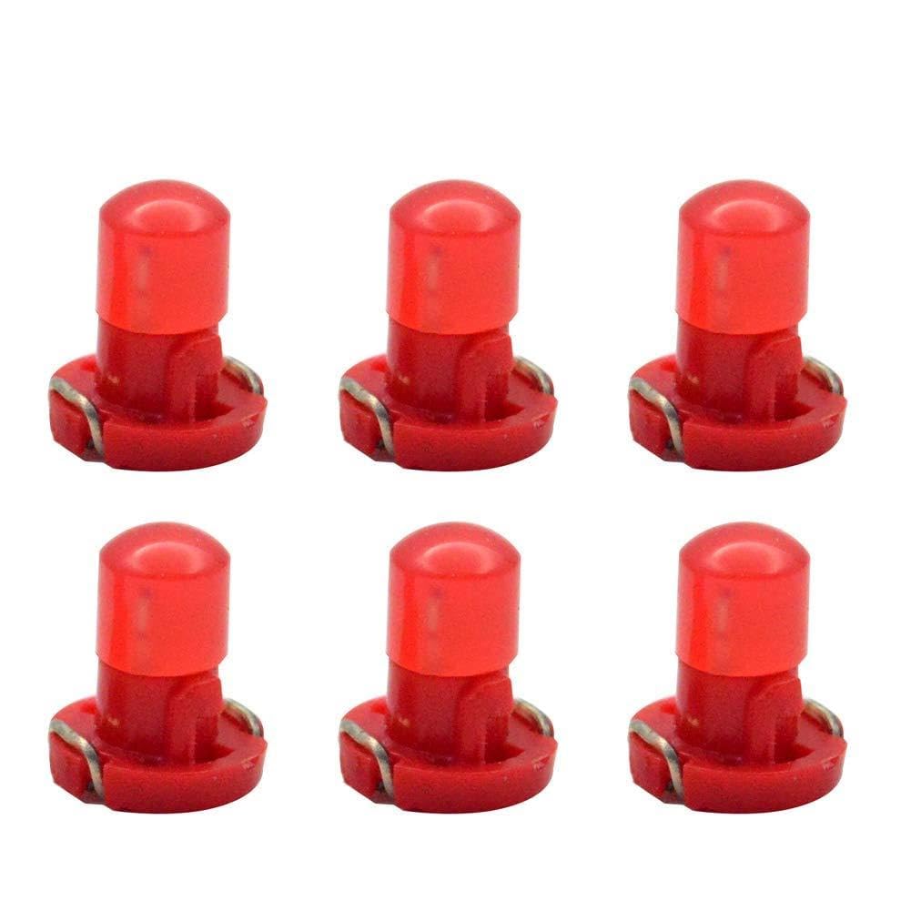 Ruiandsion Lot de 6 ampoules LED T3 8 mm Base COB pour tableau de bord de voiture, pour lecture de jauge de panneau de lumière, rouge
