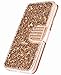 iPhone 6s Case, FLYEE Handcraft Luxury Bling Rhinestone Wallet Case Ultrathin Magnetic Kickstand Crystal Leather Book Cover for Apple iPhone 6s/iPhone 6 4.7 Inch Magic Rose Gold
