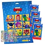 Bundle mit Brawl Stars Karten Serie 1 - Sammelkarten Trading Cards - 1 Starter + 4 Booster + Exklusive Geburtstagskarte