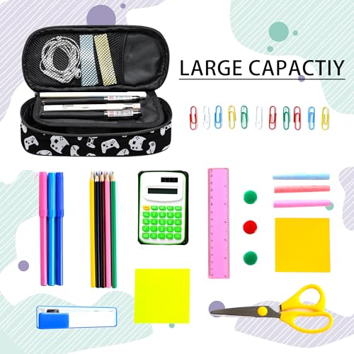 Image of Gamer Pencil Case for Boys, Large Capacity Pencil Pouch for Kids, Back to School Pencils Box Pen Bag with Zipper, Game Video Pen Case Stationery Organizer for Middle Elementary School