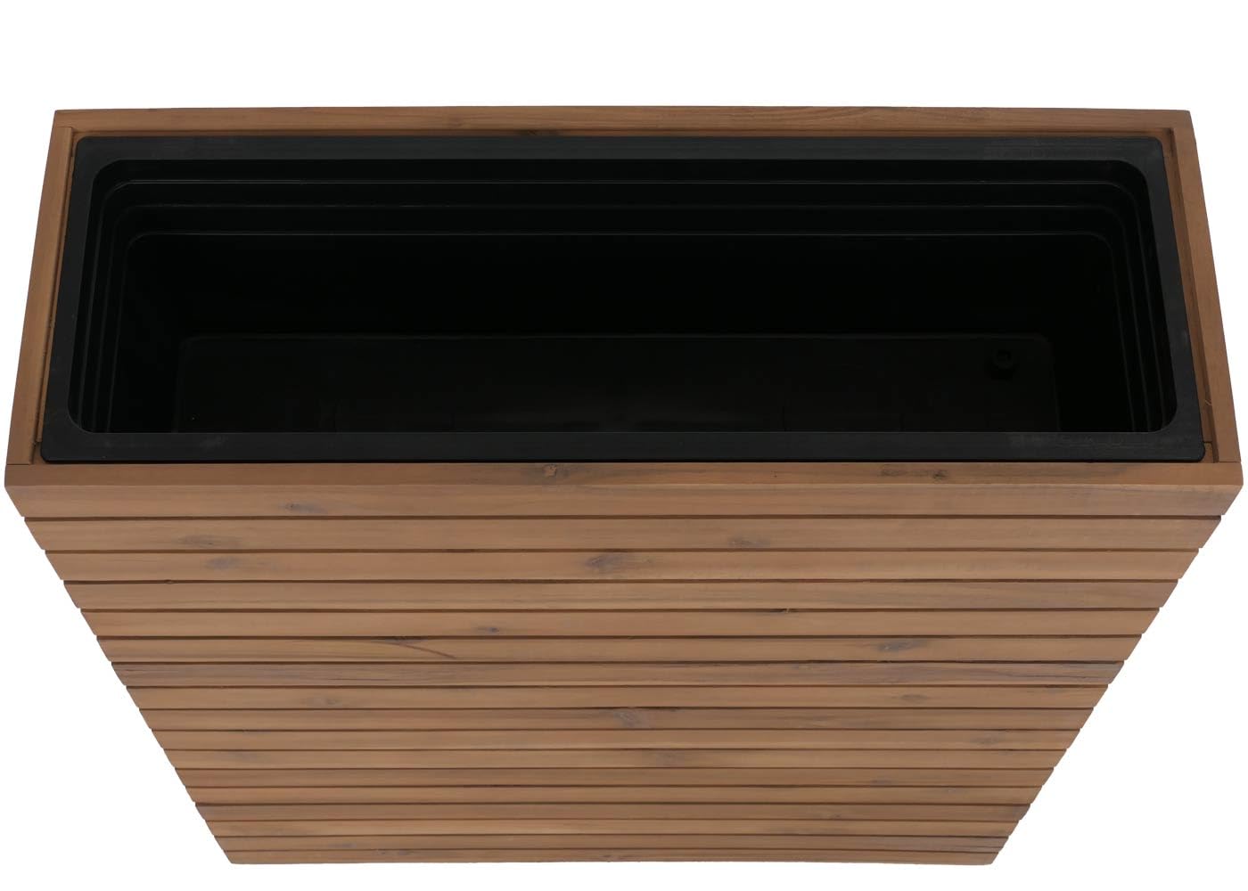 Mendler Pflanzkasten HWC-L21, Hochbeet Pflanzkübel Blumentopf, eckig 77x63x23cm Outdoor Akazie Holz FSC®-Zertifiziert - Hellbraun