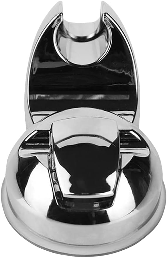 Adjustable Chrome Shower Handset Strong Suction Bracket - Wall Mounted Showerhead Rack(Silver B)