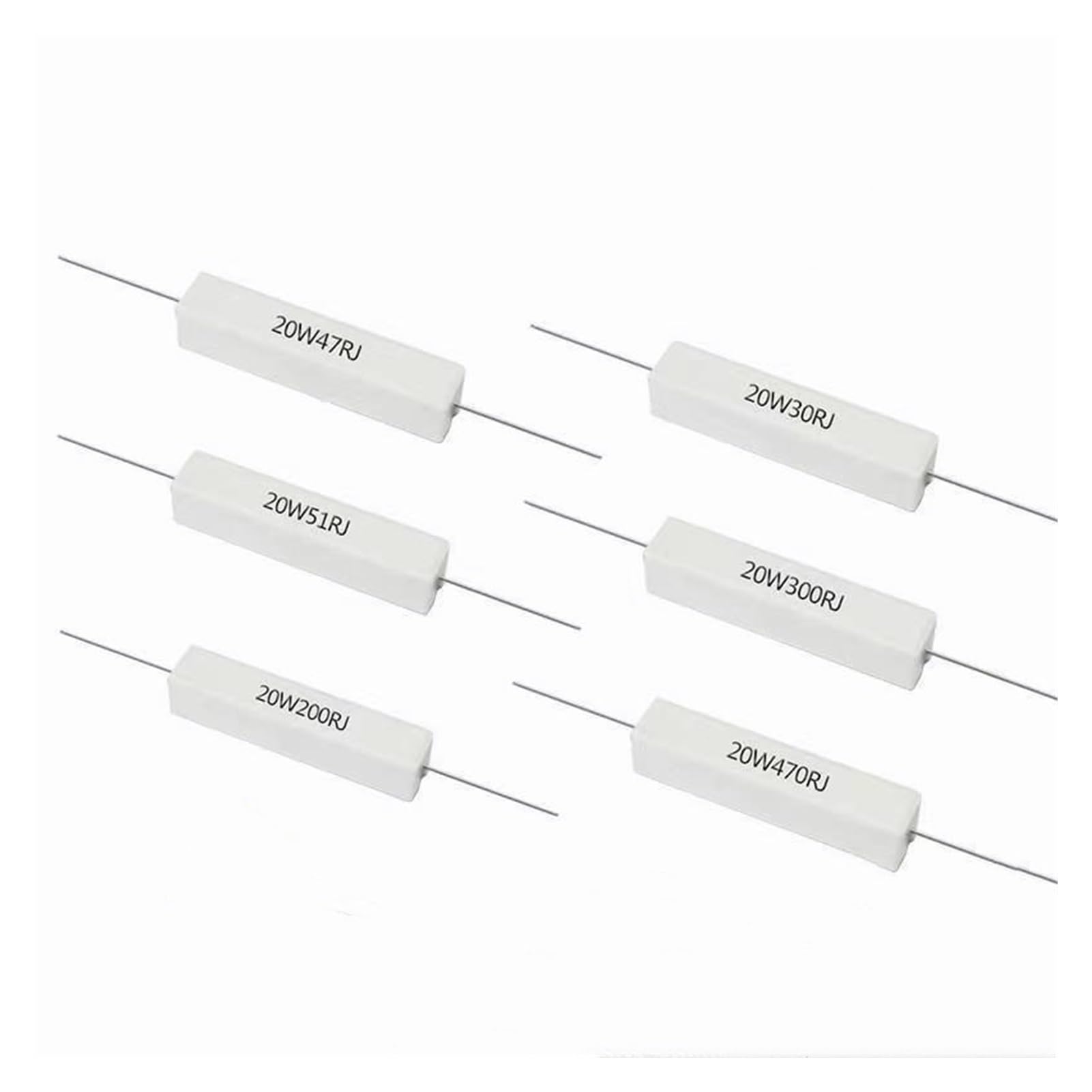 GUTUYEHKEA Cement Resistors 10pcs 20W 5% Power Resistance 0.1R To 100K Ohm For Audio Equipment(10K)
