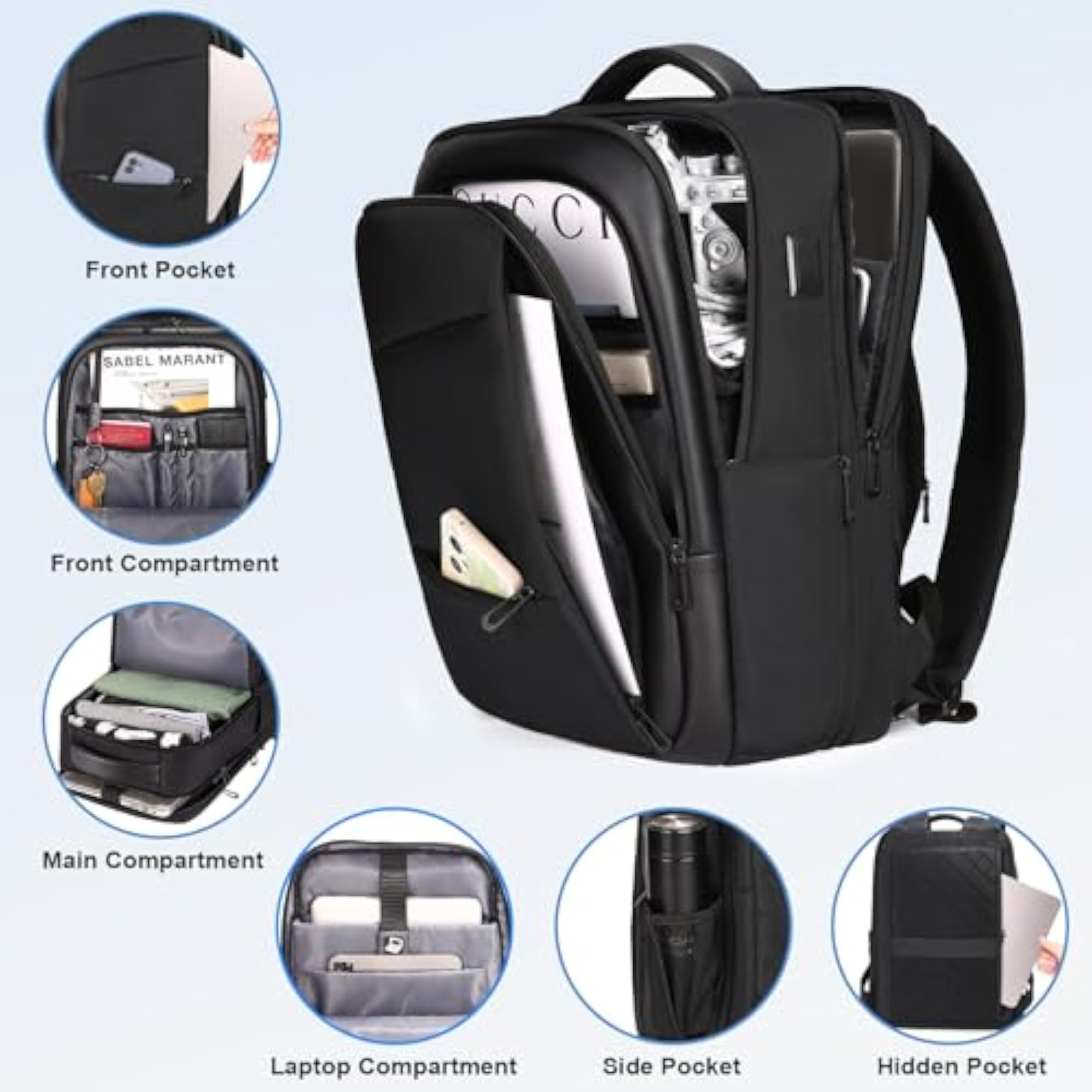 Black 15.6 Inch Travel Laptop Backpack