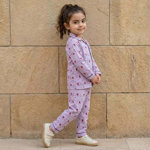 Image of CLAP Kids Cotton Printed Full Sleeves Night Suit