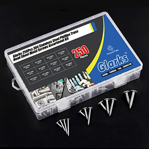 Juego tornillos autorroscantes acero inoxidable 250 pcs miniatura 7