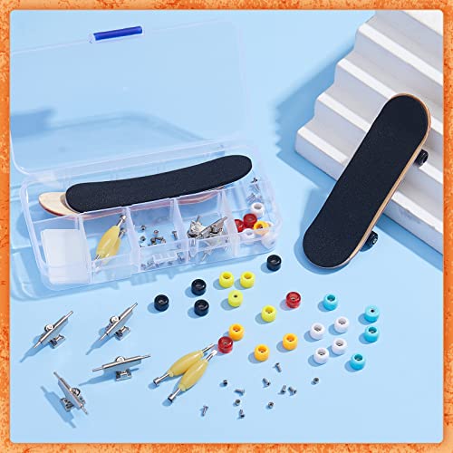 Jexine 6 Sets Diy Fingerboard Kit Fingerboard Accessories Mini Finger Skateboard Parts Include 12 Brackets 54 Screws 30 Nuts 6 Screwdriver 24 Fingerboard Wheels Tool For 96Mm Fingerboard Not Included #TOP6