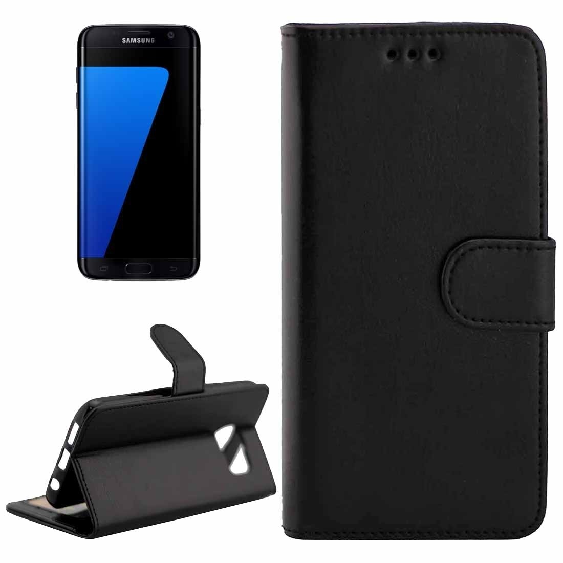 Unhinged Horse Texture Horizontal Sky Magnetic Snap Leather Case With Adjustable Holder & Card Slots & Photo Frame & Wallet For Samsung Galaxy S7 Edge / G935 Cell Phone Case YUCPING (Color : Black)