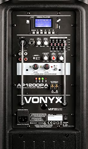 Vonyx AP1200PA Mobile Partybox Bluetooth mit Akku und 600 Watt Leistung