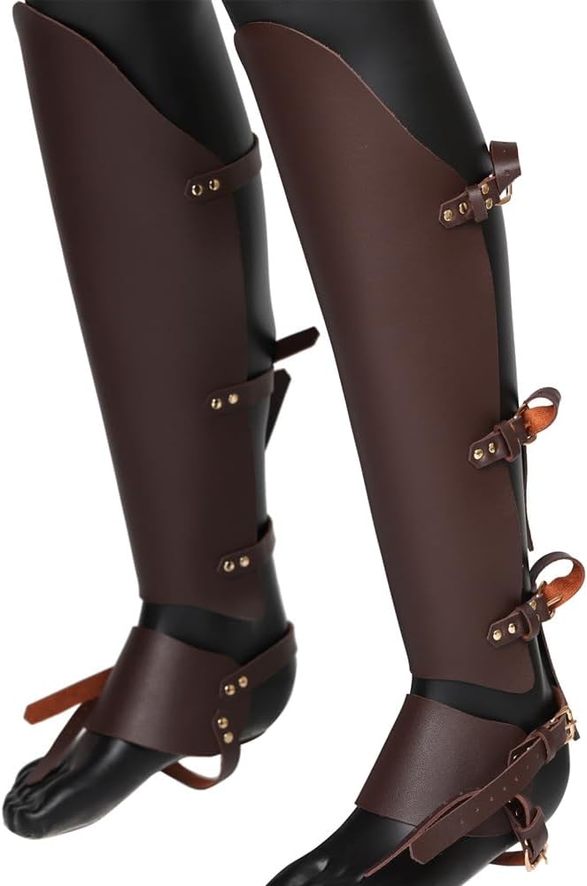 Vintage Pirate Boot Covers Faux Leather Medieval Leg Armor Guard Ranaissance Boot Covers Gaiters Costume Accessories for Men image 4