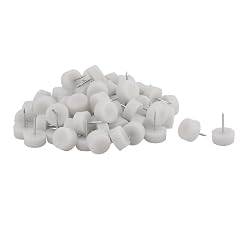 Plastic Office Furniture Desk Sofa Feet Protector Tack Glides 20mm Dia 80 Pcs White id aaf 8e8 CED