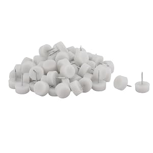 Plastic Office Furniture Desk Sofa Feet Protector Tack Glides 20mm Dia 80 Pcs White id aaf 8e8 CED