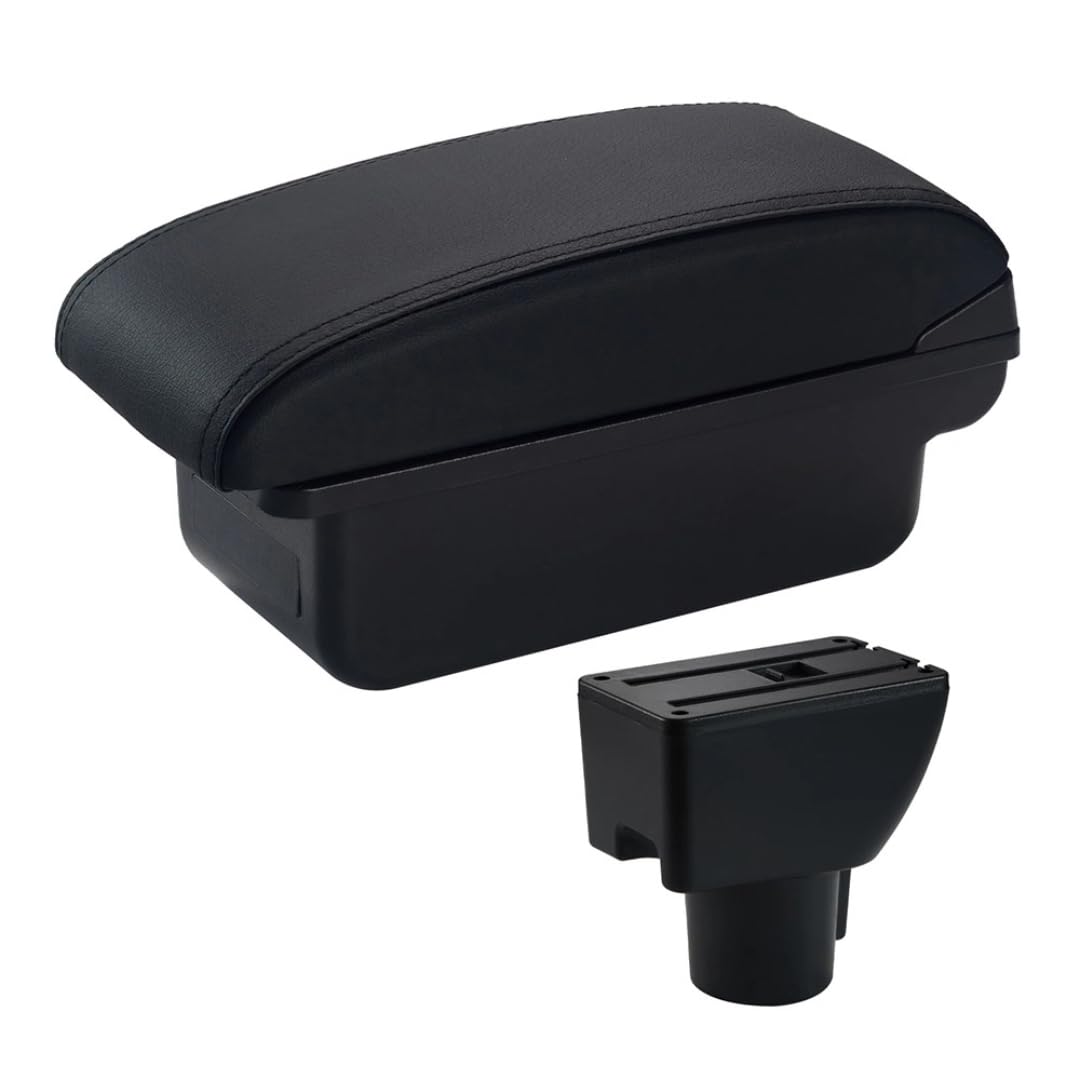 Toiumops Armrest for Hyundai Getz, Car Armrest Box Center Console Store Box(A2 Black Line No USB)