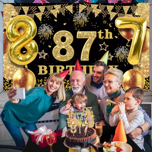 YeohJoy 87th Birthday Decorations for Men Women Black Gold by YeohJoy - Used condition - Image 7