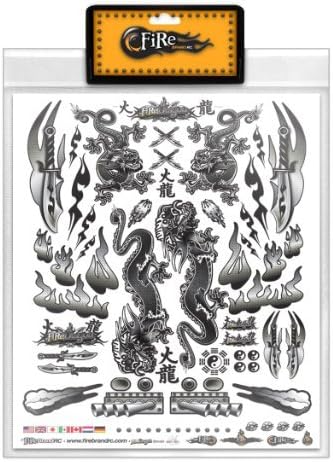 Miniatura 1 de FireBrand RC Hoja de calcomanías Dragón Negro