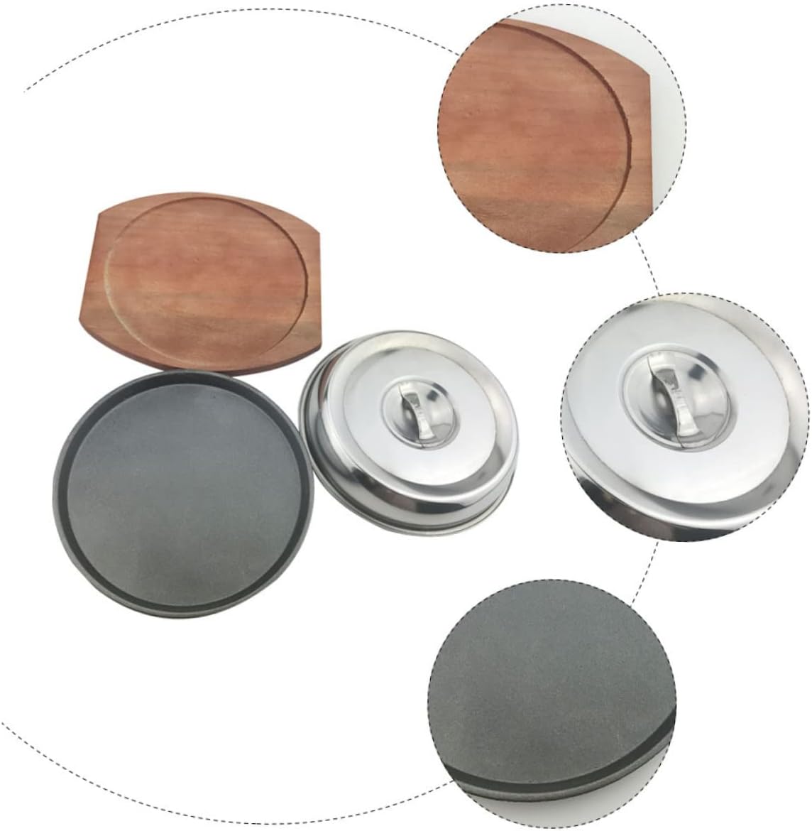 Mikinona Premium Grill Pan Set Large Grill Tray Steak Pan for Stove BBQ Dish Roasting Tray Beef Steak Plate