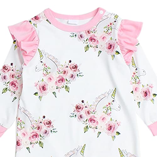 Image of Hopscotch Girls Polyester Full-Sleeve Floral Print Bodysuit With Headband in White Color