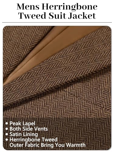 Retro 3 Piece Suit Tweed Herringbone Suit Jacket 2 Button Slim Fit Groom Men Formal Suit Vest Dress Pants Prom Tuxedo3