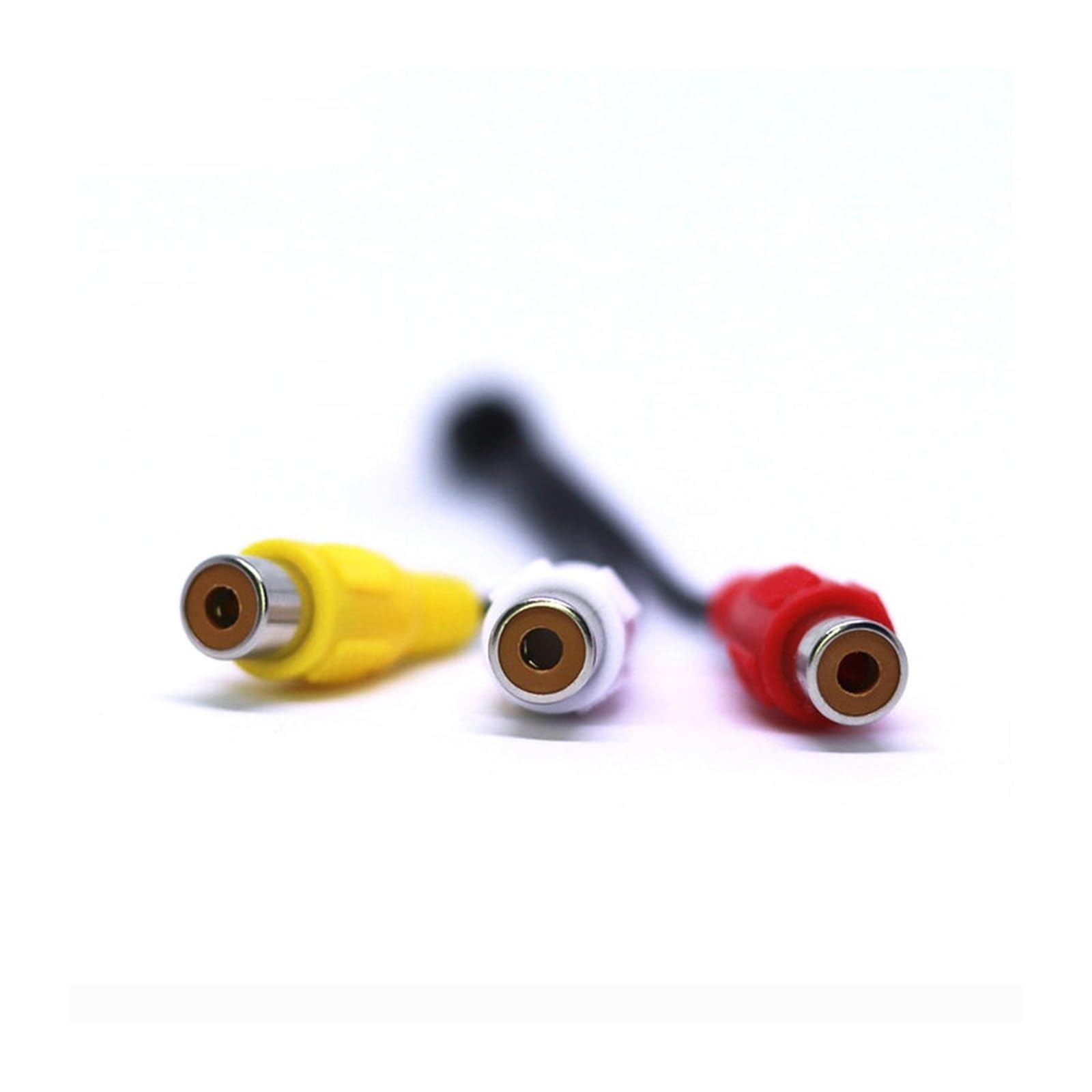 1 szt. 0,2 m 3,5 mm do 3 RCA AV adapter kabel czerwony biały żółty żeński jack do TCL TV Video Component Connector (czarny)