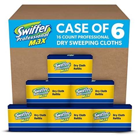 Swiffer Professional Max Dust Mop Sweeping Pad Refills, 16 Cloths Per Box (Case of 6) Cover