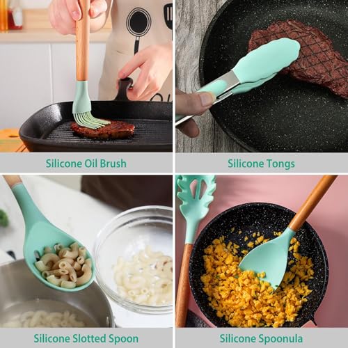 Ensemble d'outils de cuisson en silicone résistant à la chaleur antiadhésif