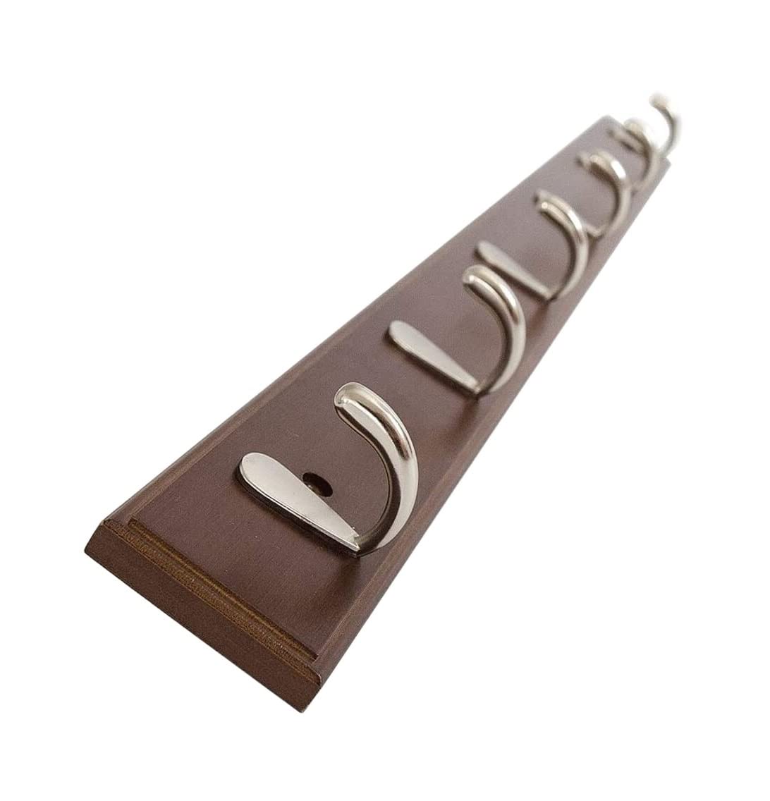 tea towel holders, Wall Mounted Towels Rack Stainless Steel Hooks For Entryway Foyer Bathroom Towel Accessory(Bruin,6 hook)