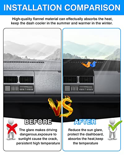 Image of Autorder Dashboard Cover Mat for 1988-1994 Chevy Chevrolet Silverado /GMC Sierra C /K 1500 2500 3500 Pickup Truck /1992-1994 GMC Yukon /Chevy Blazer Suburban Accessories Dash Cover Flannel Dash Mat