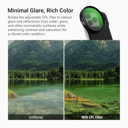 NEEWER 6.9" Magnético Móvil Objetivo Filtro Mount Adapter Backplate Accesorio & 67mm CPL Filter Circular Polarizing Polarizador Compatible con MagSafe iPhone 12/13/14/15/16/17 Pro MAX &14/15/16 Plus - imagen 6