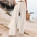 SMIDOW High Waist Wide Leg Pants for Women Trendy 2024 Casual Loose Long Trousers Palazzo Pants with Pockets Cruise Clothes for Women 2024 Beige M