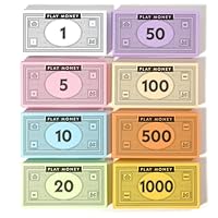 Opoly Spielgeld - 520 Stück Geld für Brettspiele - 65 Stück von jeder Rechnung in 8 Stückelungen – $1, 5, 10, 20, 50, 100, 500, & $1000 - Papiergeld für Rollenspielkassierer, Nachfüllpackungen